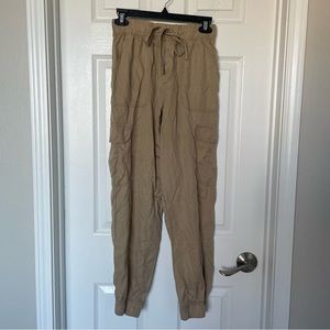 Japna 100% Lyocell Lightweight Cargo Khaki Joggers Size XS